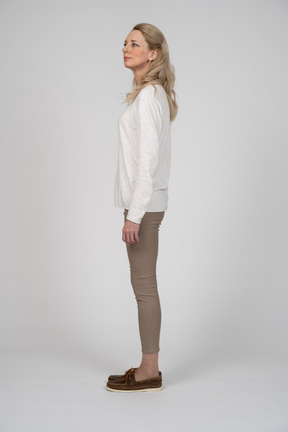 Woman in casual clothes standing