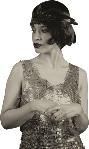Retrato de uma linda mulher no escuro