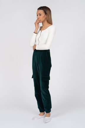 Woman in casual clothes standing