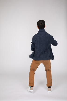Man in casual clothes dancing