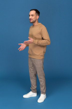Young man discussing something