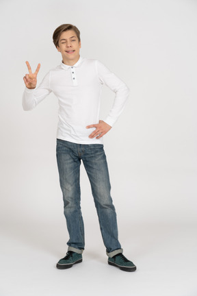 Young man in casual clothes standing