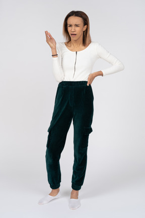 Woman in casual clothes standing