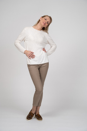 Woman in casual clothes standing
